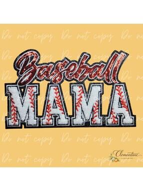 Baseball MAMA Sequin & Chenille | Baseball | Iron-on Patch